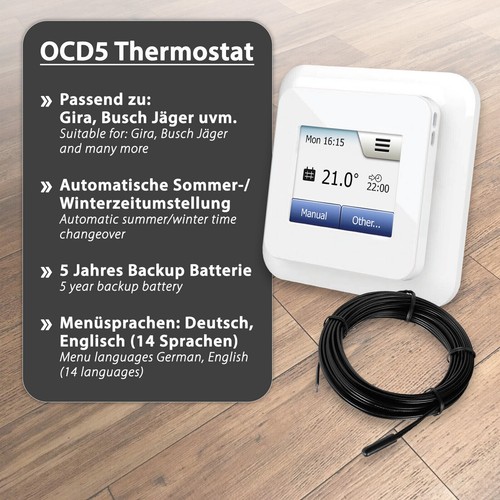 Electric Underfloor Heating Infrared Set Thermostat Laminate Vinyl Parquet A Hdf - Picture 12 of 50