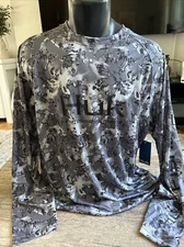 HUK Pursuit Crew Fin Flats L/S Fishing Shirt Rash Guard UPF 50+ Men’s Sz M NWT!