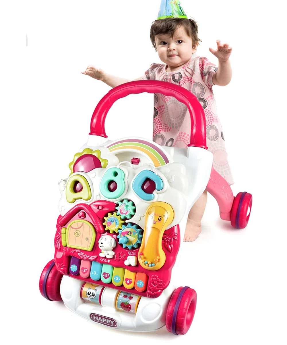 Sit to Stand Learning Walker 2 In 1 Baby Walker for Girls and