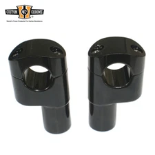 Custom 3-1/4” Tall Offset 1-1/4" Handlebar Risers Fits For Harley Davidson Black