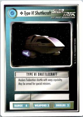 Star Trek Premiere 1E White Border WB CCG Card Type VI Shuttlecraft
