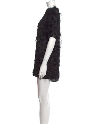 Carven Black Short Sleeve Lined Feather Mini Shift Dress Size 36 Worn Once | eBay Carven Black Short Sleeve Lined Feather Mini Shift Dress Size 36 Worn Once | eBay
