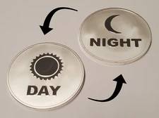 1x Day / Night Silver Clad Token Great for tracking time in games like Magic MTG