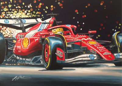 LEWIS HAMILTON Ferrari SF25 2025 A3 print by Greg Tillett poster