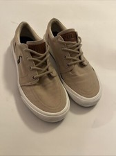 Boys Tan Polo Ralph Lauren Lace Up Canvas Sneaker Dress Shoes Size 4Y Logo