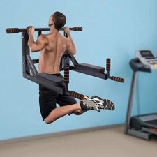 Pull-Up Bar Wall Mounted Raise Dip Station Vertical Knee Exercise Equipment USA