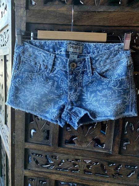 Shorts Denim Print Vintage.Mudd Brand From USA.Sz 0.Pls Open Listing For Details