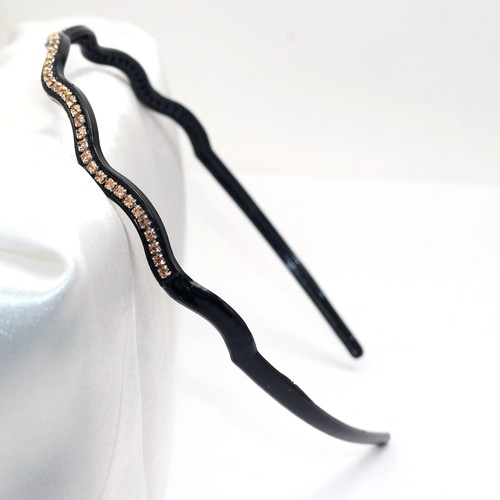 5pcs Bling Crystal Rhinestone Slim Thin Wave Shape Headband Thin Hair Hoops 6mm - Picture 9 of 12