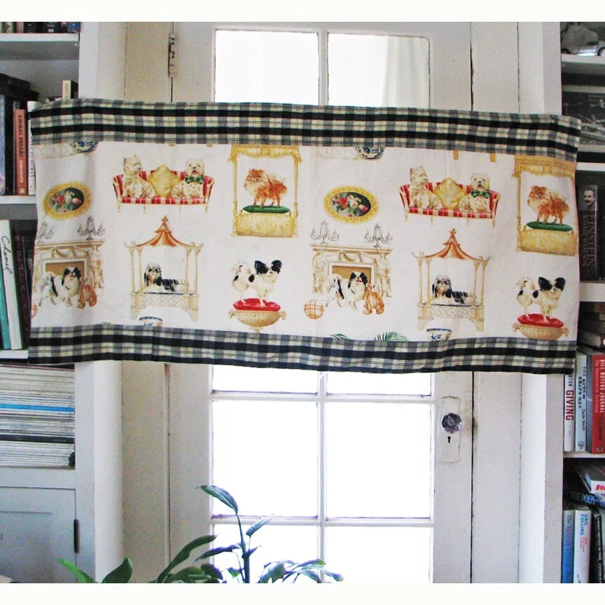 Charming Dog Curtain Cotton Mid-Weight Lined Short See Photos 25" Long  51" Wide - Image 2 of 4