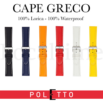 CLEARANCE Cape Greco 100% Lorica Waterproof Watch Straps by CINTURINI Poletto IT