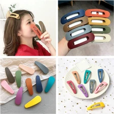 Womens Frosted Hair Grip Large Duckbill Clip Candy Color Hairpin Side Barrettes