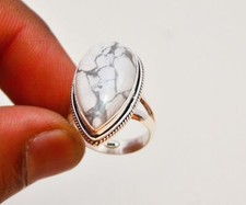 Natural Howlite Gemstone Ring, 925 Sterling Silver Jewelry Handmade Ring.All Siz