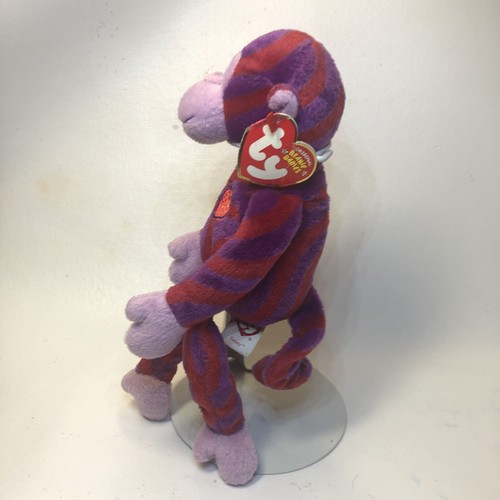 Ty Beanie Baby - Twisty The Monkey Twizzlers Stuffed Plush Exclusive Red Purple - Picture 2 of 12