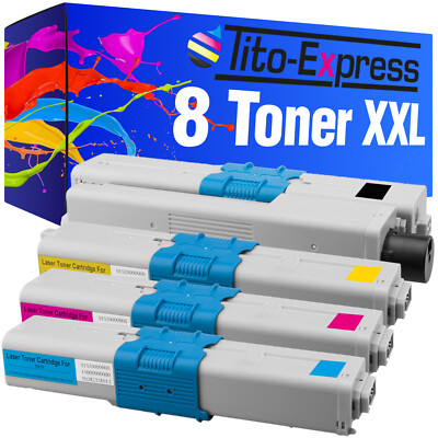 8 Toner XXL PlatinumSerie für OKI MC 361 DN MC 362 DN MC 561 DN MC 562 DN MC 562