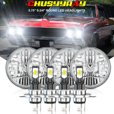 DOT 5.75 5-3/4 Round LED Headlights 4PC For Cadillac DeVille Eldorado 62-74