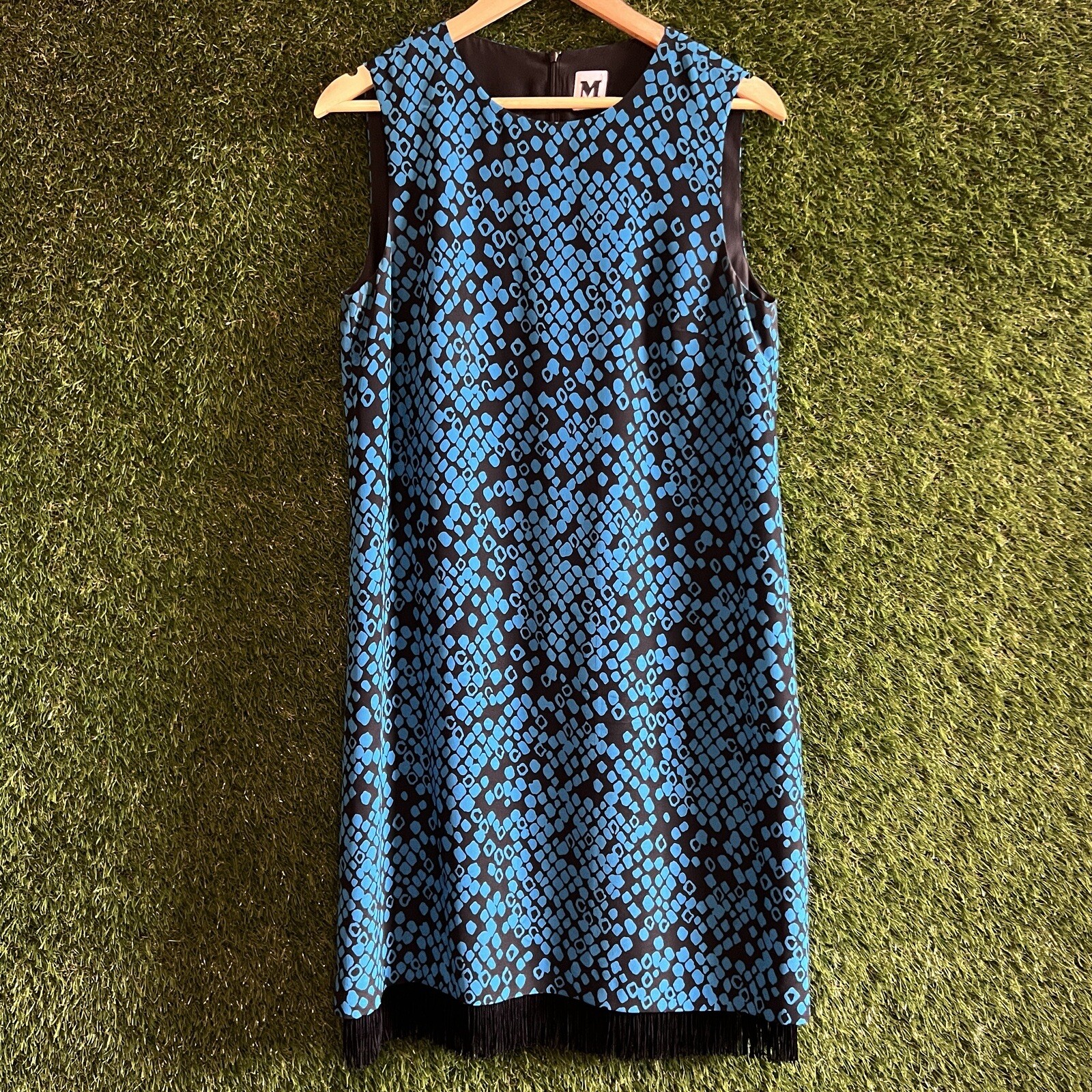 Vintage Missoni Size Medium M Blue Python Silk Sh… - image 1