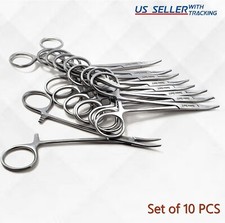 10 PC NEW MOSQUITO HEMOSTAT FORCEPS 5" CURVED STAINLESS DENTAL SURGICAL MEDICAL