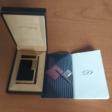 S.T.Dupont accendino lighter lacca di cina nero placcato oro simboli cinesi