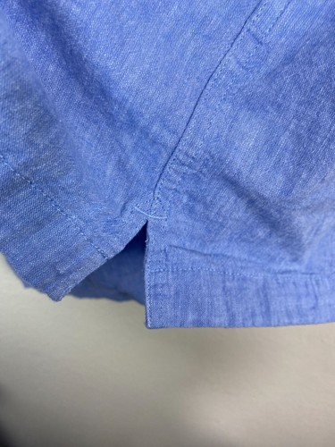 Gap Blue Linen Cotton Standard Fit Short Sleeve Button Up Shirt Men size XL - Bild 10 von 13