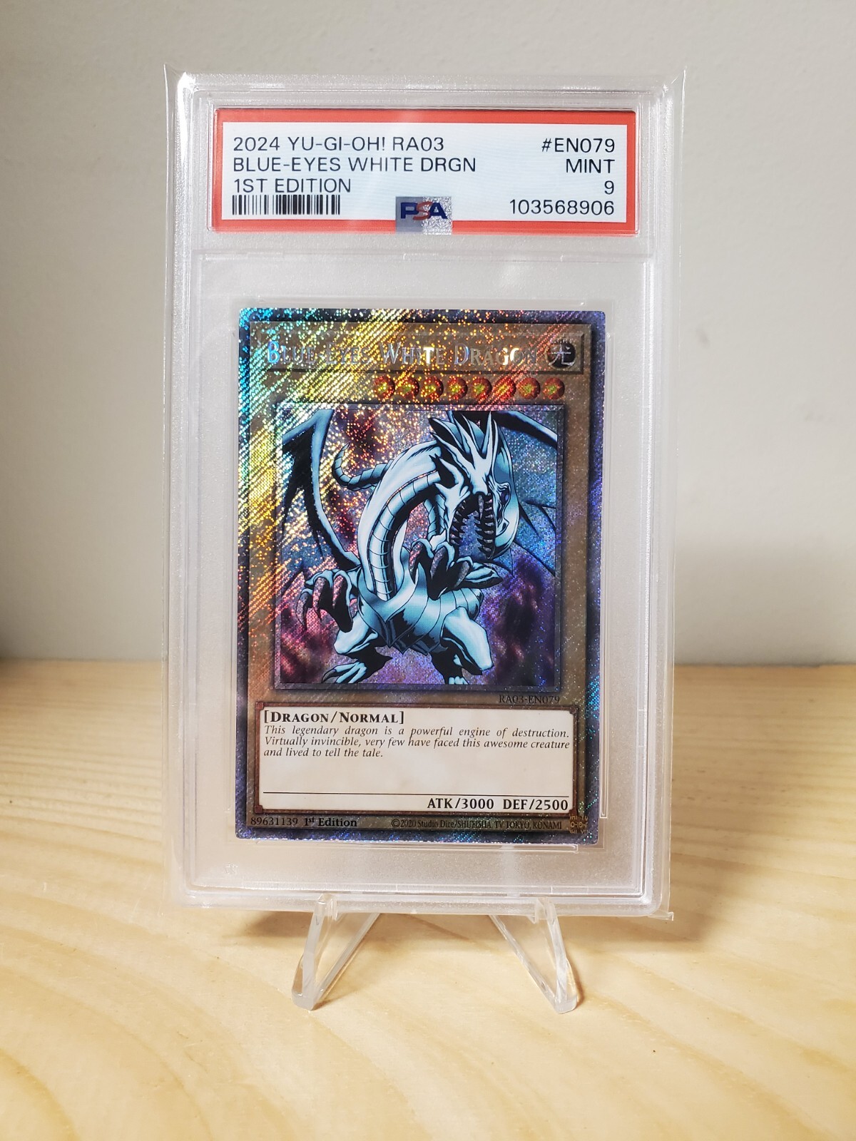 Blue-Eyes White Dragon 1st Edition PSA 9 Yugioh TCG RA03-EN079