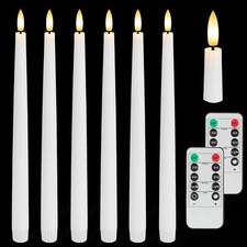 Flameless Taper Candles with 3D Wick, 11.4" LED Candles with Remote and Timer