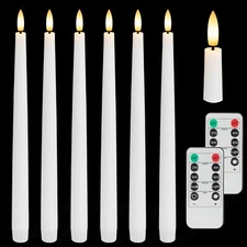 Flameless Taper Candles with 3D Wick, 11.4" LED Candles with Remote and Timer