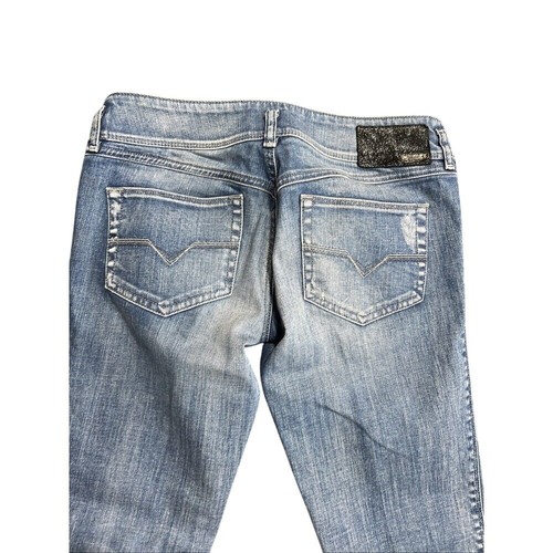 Jeans Diesel Hushy slim lunghezza caviglia stile y2k elasticizzato lavaggio medio vita bassa 28 - Foto 8 di 19