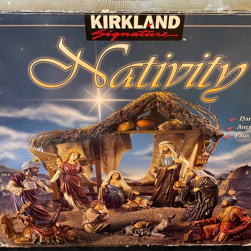 Kirkland # 989999 Large Nativity Set Antique Style Hand Painted Costco Complete - Picture 21 of 22