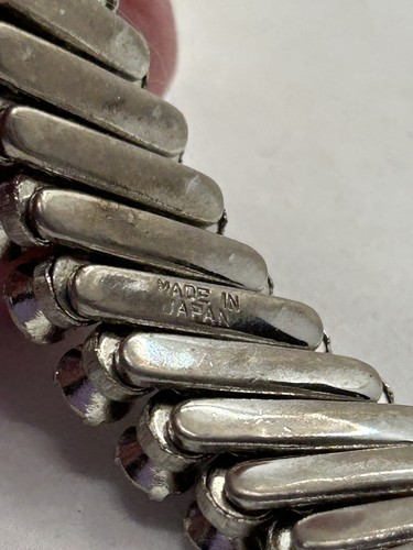 Bracciale Vintage Espansione Strass Anni 50-60 Giappone - Foto 10 di 11