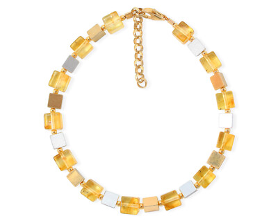 Elegantes gelbes Bernstein Armband aus 925 Silber Dreiecken