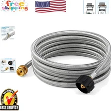 Stainless Steel 12FT Propane Hose Extension: Tool-Free Setup for Outdoor Cooking