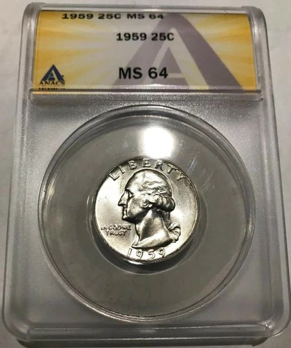ANACS MS64 1959 Washington Quarter 25c