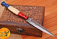 HandMade Damascus Boot Hunting Knife - Hand Forged Damascus Steel Blade 1632