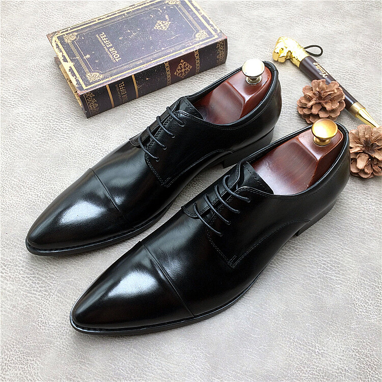 SAOLA Scarpe da sposo da uomo inglesi stringate eleganti formali a punta vera pelle taglia