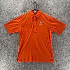 Clemson Tigers Polo Shirt Men’s Large Orange Made In USA NCAA Football Hartwell