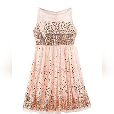Crystal Doll Blush Sequined Special Occasion Pink Short Dress. 7
