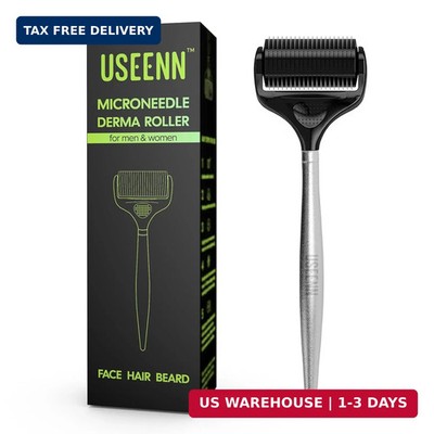 Ultra Wide Titanium Derma Roller for Face Hair Beard Scalp Skin Body Metal Handl