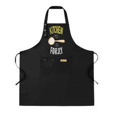 Kitchen 2 Pack Bib Apron Set Adjustable Chef Aprons with Front Pockets Featuring