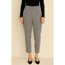 ASOS Houndstooth Pleated Pants Trousers Career High Waist Size US 4