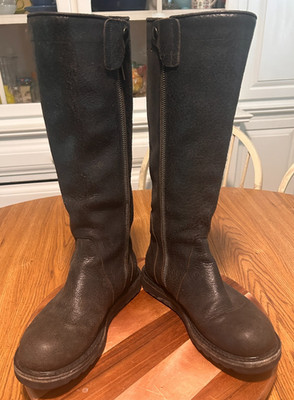 RARE Rick Owens Knee-high Leather Creeper Boots