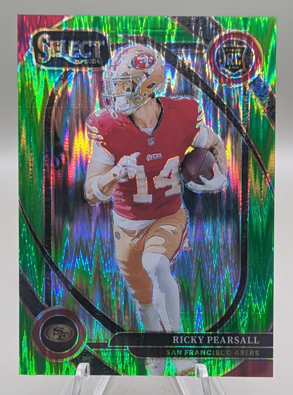 2024 Panini Select RICKY PEARSALL Club Level 49ers Neon Green Shock Prizm /499