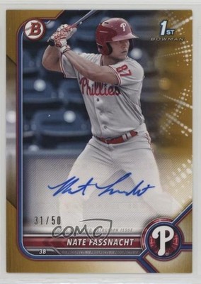 2022 Bowman Paper Prospect Gold Border 31/50 Nate Fassnacht #PPA-NF Auto 0uh2