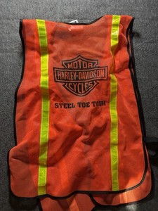 Harley Davidson Motorcycle Reflective Orange Vest Steel Toe Tour S/XL