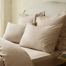 Image of Luxury Linen Blend 55% Linen 45% Cotton Pillow Cases Breathable Soft Hemstitch