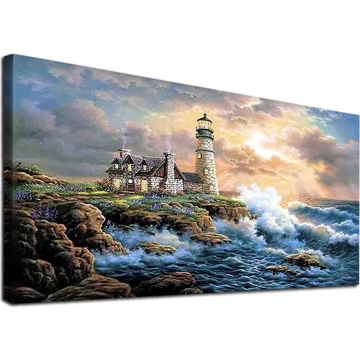 LOMSIOY Kit Peinture Diamant 5D Paysage Campagne Lune 30x40 Cm - Broderie Diamant Adulte Complet Décoration Murale
