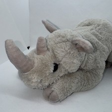 FAO SCHWARZ Gray Rhino 14" Plush Toy Wild Safari Zoo Stuffed Animal Soft Cuddly