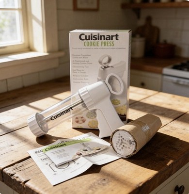 Cuisinart Cookie Press CTG00CP 25pc Set BPA Free White w/ Discs & Tips OPEN BOX