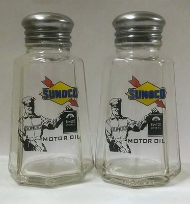 A Set of Sunoco Gasoline Salt & Pepper Shakers