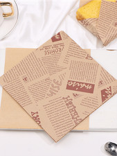 100pc Thick Brown Oil Paper Greaseproof Liners For Sandwiches Burgers Baking
