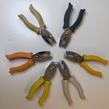Lot of 6 Fiskars Soft Grip Hole Punches Misc Shapes